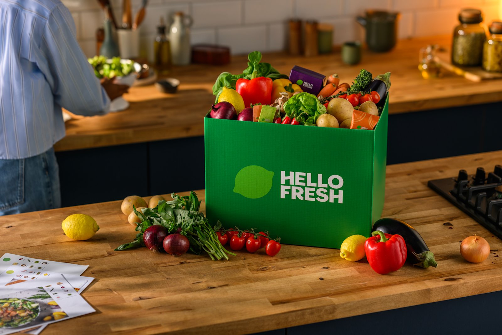 HelloFresh meal-kit box with fresh ingredients